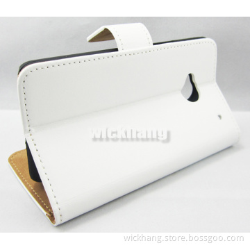 Genunie Leather Flip Wallet Case with Stand and Card Holder for HTC One M7